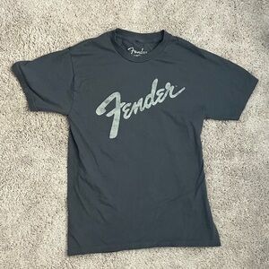 Fender Gray Short Sleeve Tee Classic Logo